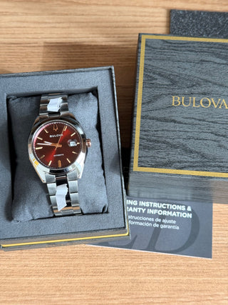 Relógio Bulova Classic Surveyor Automático Vermelho 39mm – 98B422