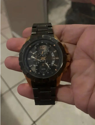 Vendo Relógio Technos Cronógrafo Bicolor Prova D'água Preto