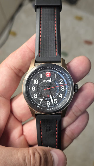 RELÓGIO WENGER TERRAGRAPH BRONZE E PRETO SEM USO