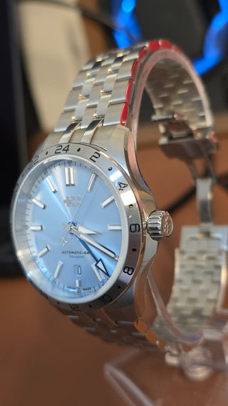 Relógio Christopher Ward C63 Sealander Gmt Automático Azul