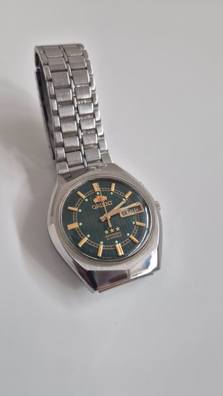 Orient 3 Estrelas - Caixa Lapidada - Modelo Raro - Mostrador Verde