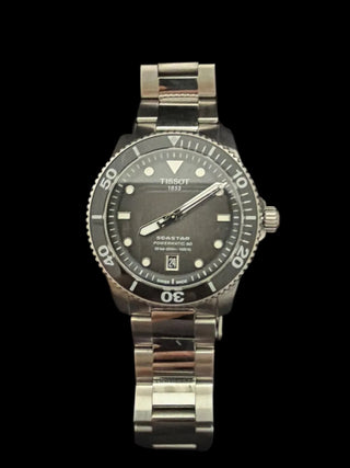 Tissot, modelo seastar 1000 powermatic 800 preto, 40mm.