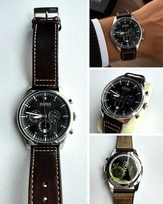 Relógio Hugo Boss Masculino Cronógrafo Couro Marrom