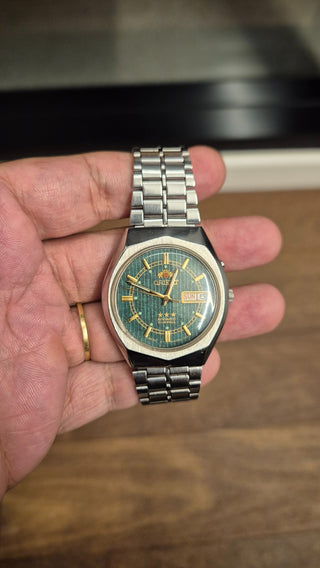 Orient 3 Estrelas - Caixa Lapidada - Modelo Raro - Mostrador Verde