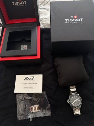 Tissot, modelo seastar 1000 powermatic 800 preto, 40mm.