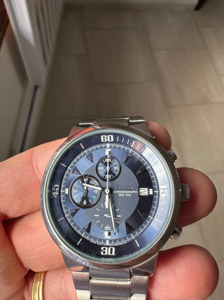 Citizen Cronógrafo AN3370-57E – mostrador azul – WR 100M