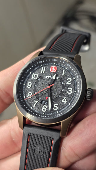 RELÓGIO WENGER TERRAGRAPH BRONZE E PRETO SEM USO